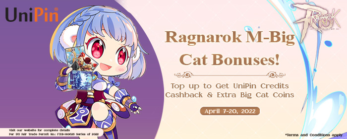 Ragnarok M-Big Cat Bonuses-Get 10% UC Cashback & Extra Big Cat Coins! (PH)